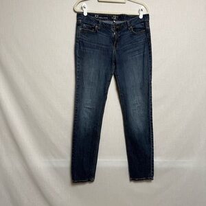 Ann Taylor LOFT Modern Skinny Jeans Size 12 Dark Wash Stretch Denim